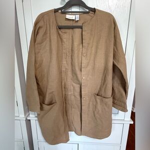 Chicos Linen Blend Tan Jacket